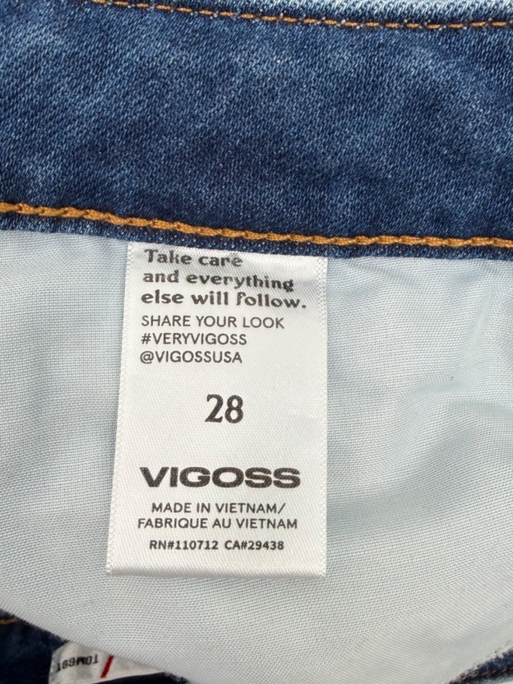 Vigoss Jeans Women 28 Blue Thompson Tomboy Mid Rise Tapered Stretch Denim - Picture 10 of 16